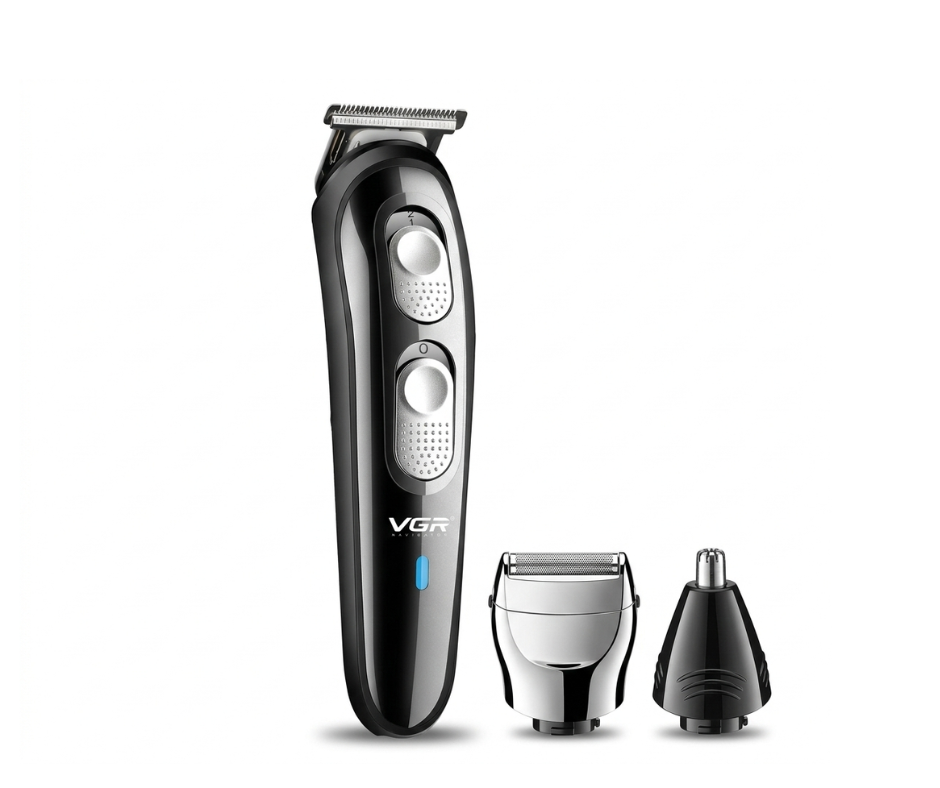 Geemy GM-8065 3-in-1 Rechargeable Nose & Hair Trimmer for Men | Beard, Ear & Nose Grooming Kit