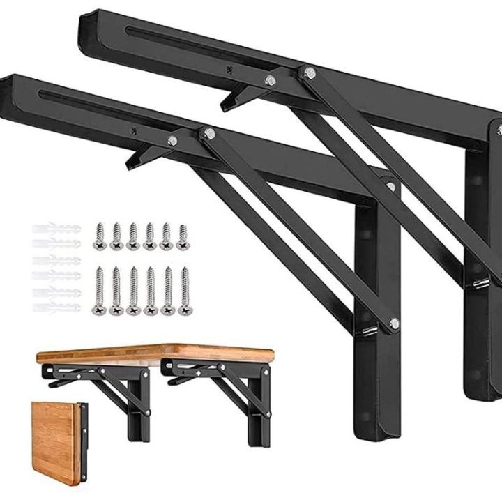 2 Pcs Folding Shelf Brackets 12 Inch