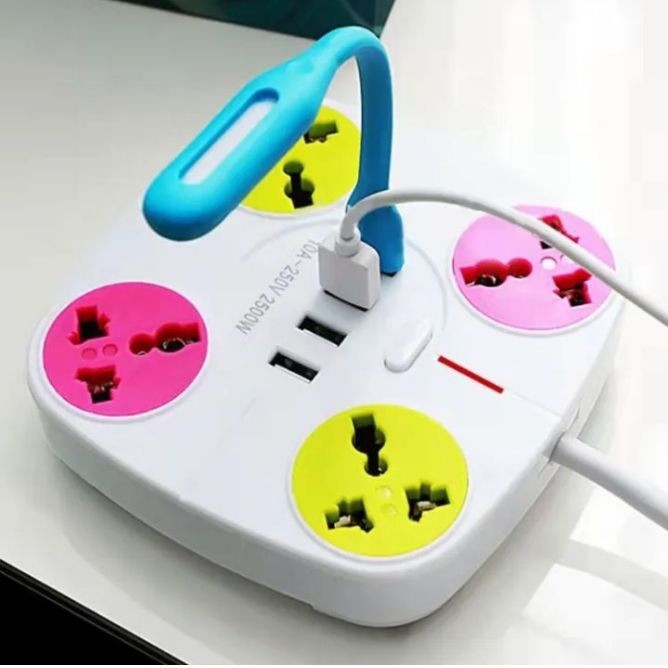 Square Extension Power Cord – Multi Plug Power Strip Socket
