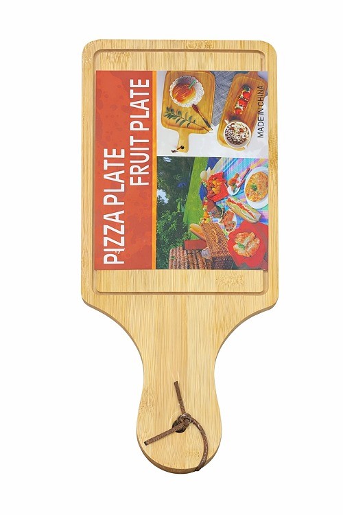 Square Wooden Pizza Serving Plate 788-13 | Bamboo Pizza Board Serving Tray for Kitchen