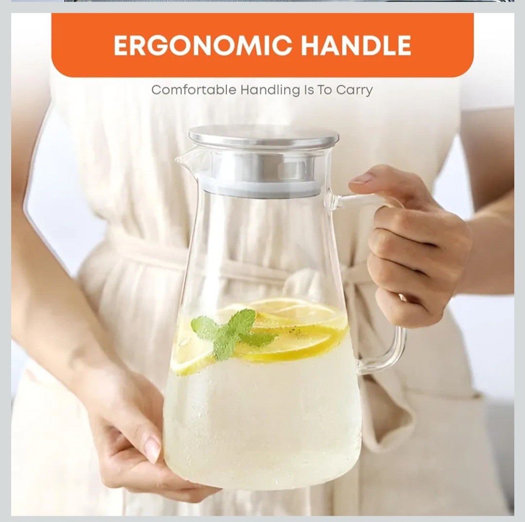 1.8L High Borosilicate Glass Water Kettle – Heat-Resistant Tea Pot