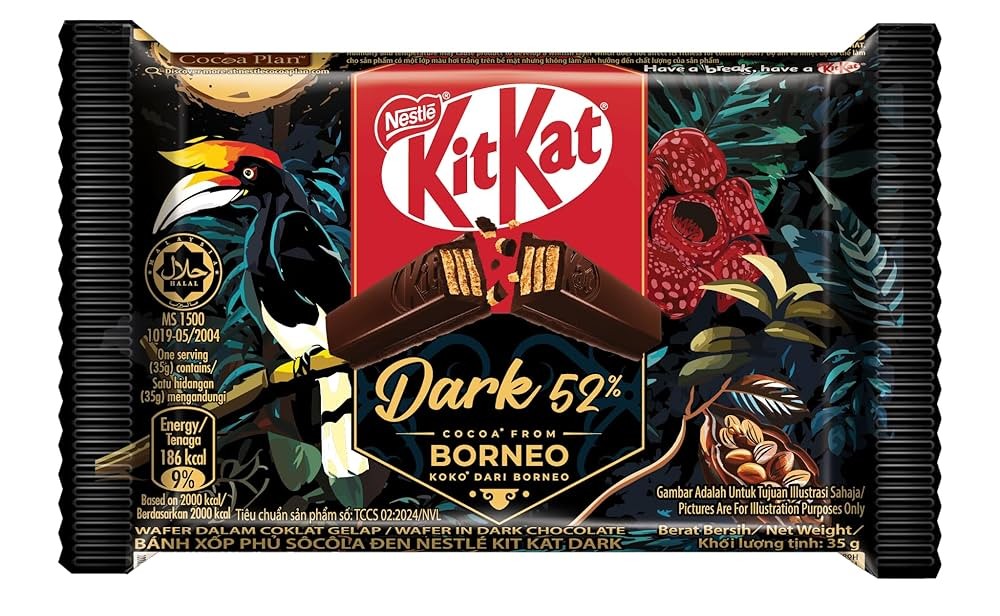 Kit Kat 4 Finger Dark 52% Borneo 35G