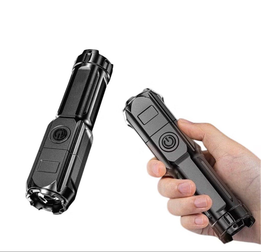 4 Lighting Mode Strong LED Flashlights Telescopic Zoom Tactical Torch