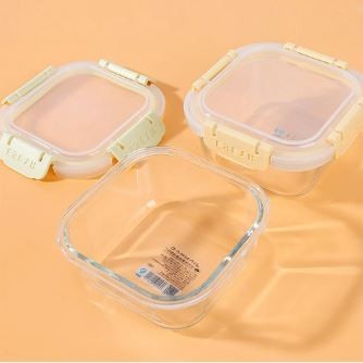 500ml Square Glass Fresh Keeping Box 1611