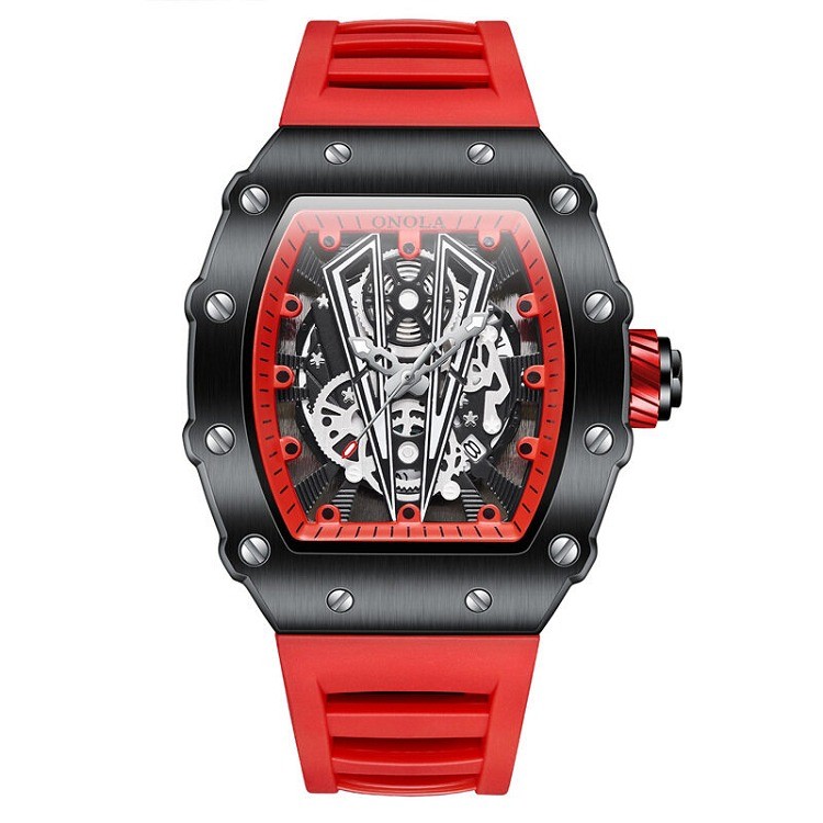 Richard Mille Style Square Watch (Red)