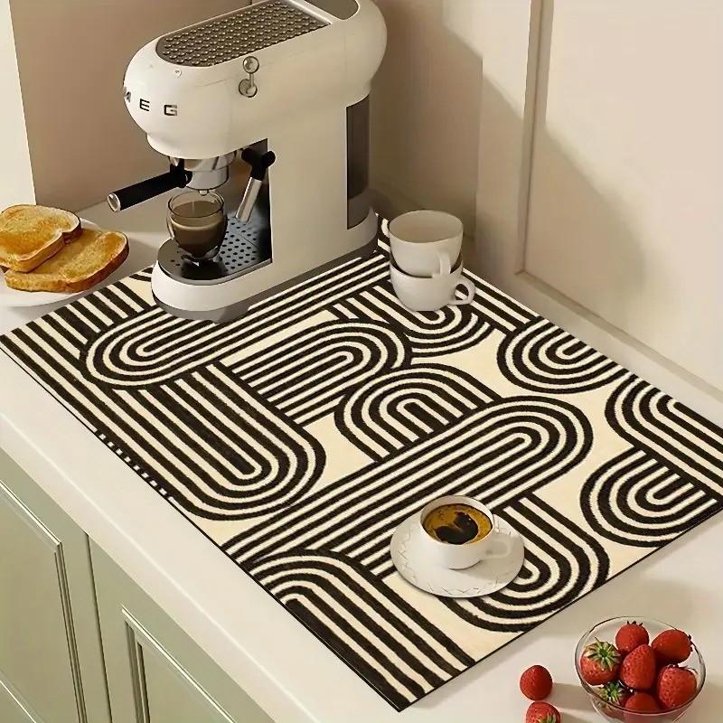 Velvet Design Dish Drying Mat – Absorbent Kitchen Mat for Plates, Cups & Utensils