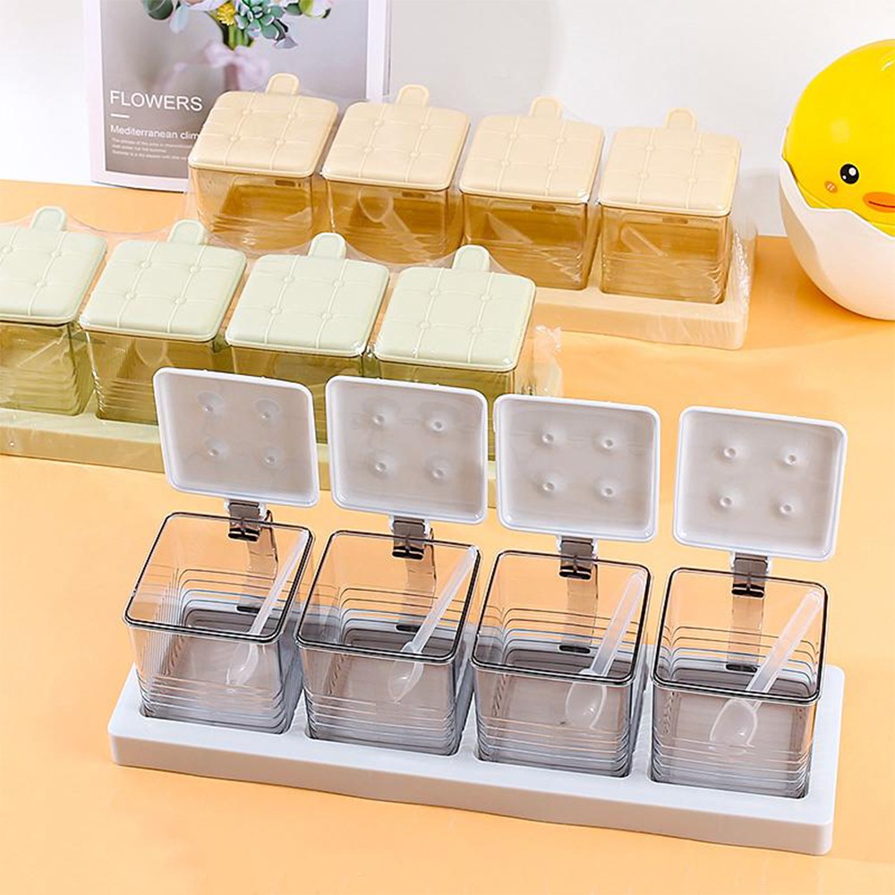 4-Compartment Spice Box – Kitchen Organizer for Herbs & Spices