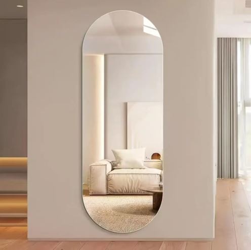 Oval Long Mirror Sticker