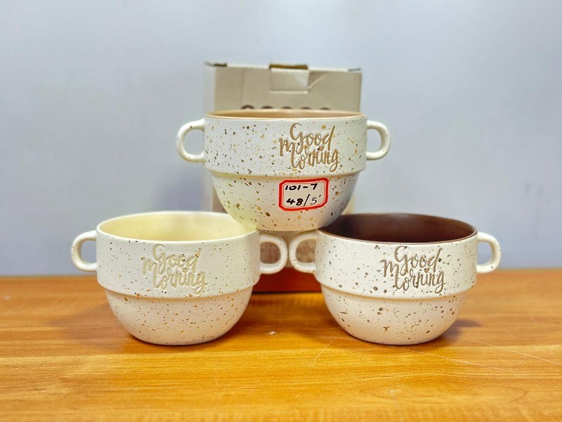 Ceramic Soup Mug 600ml – Large Handle Soup & Noodle Cup