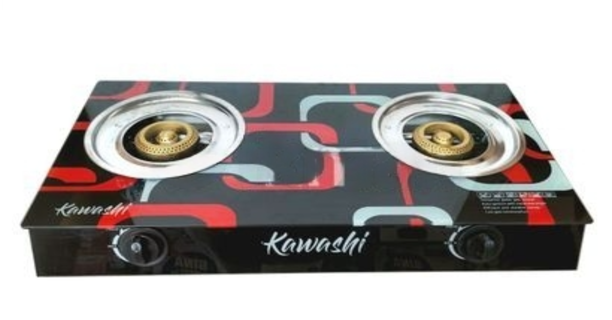 Kawashi 2 Burner Glass Top Gas Cooker with 1 year warranty