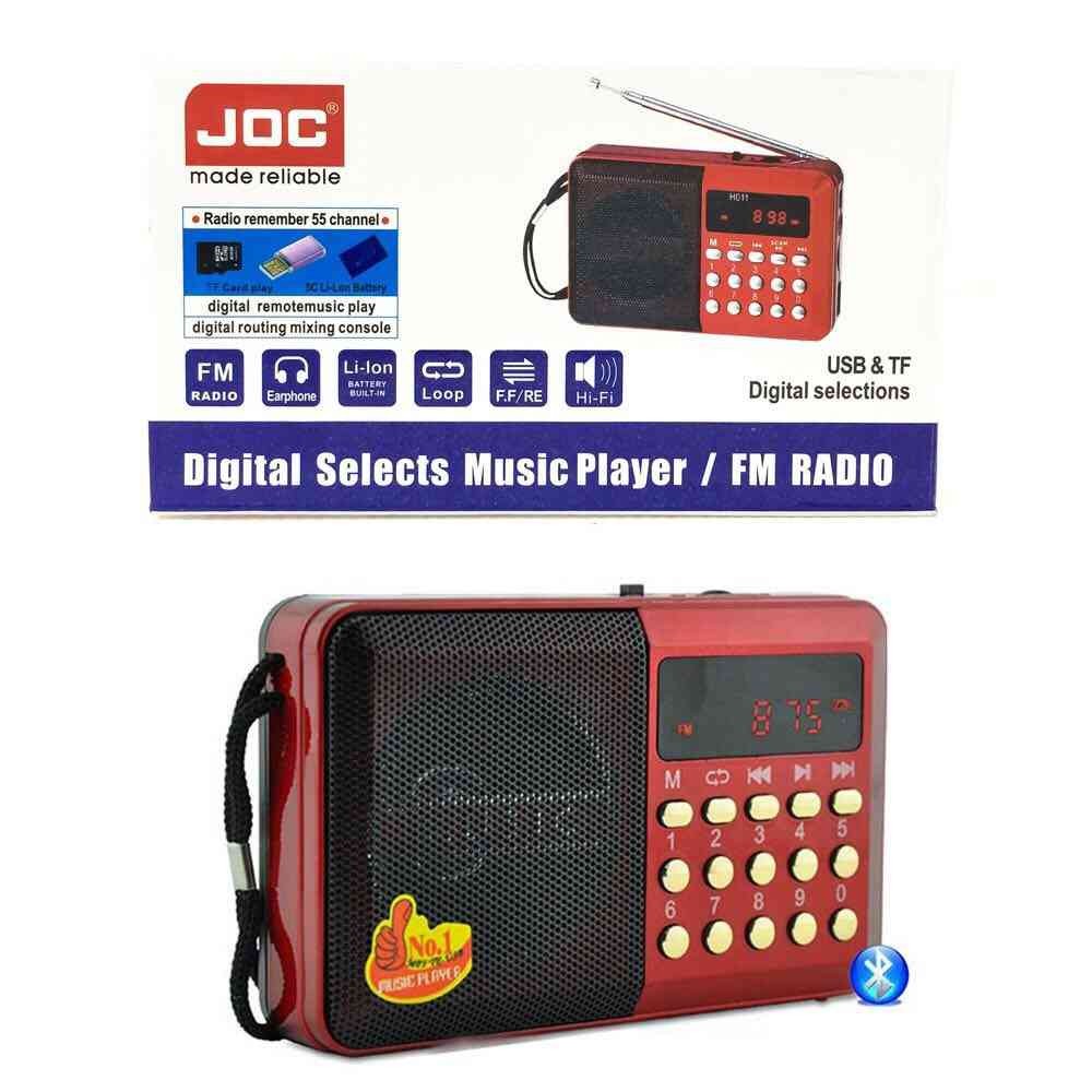 JOC Rechargeable USB and microSD Slot Mini FM Radio-6 month warranty