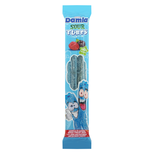 Damla Sour Tubes BlackBerry and Raspberry Flavour 35G