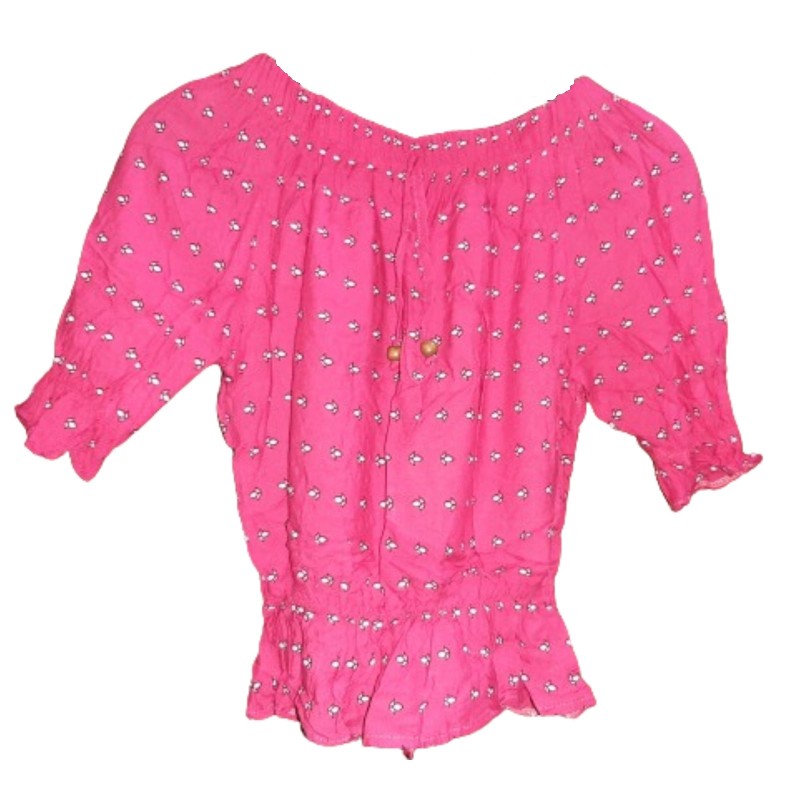 Mini Flora Printed Pink Crop Top