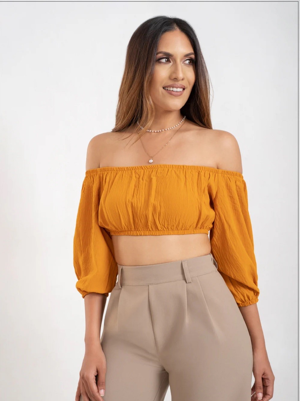 Off Shoulder Crop Top