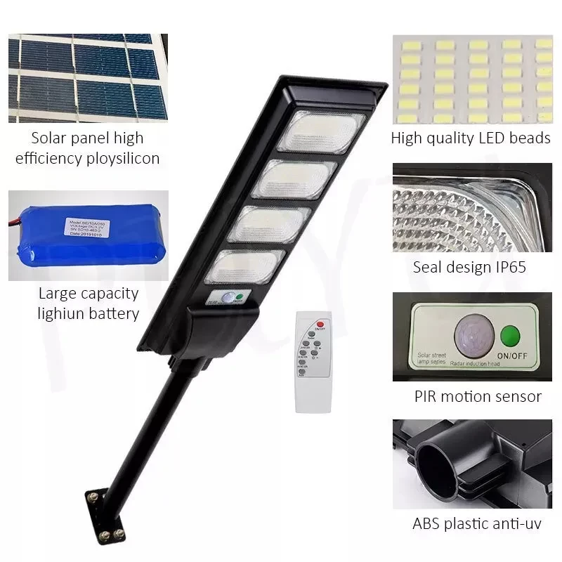 90W LED Solar Street Lamp – High-Brightness Outdoor Solar Light with Motion Sensor