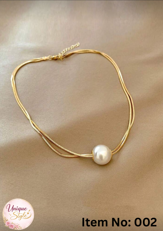 Pearl with Gold Color Chain