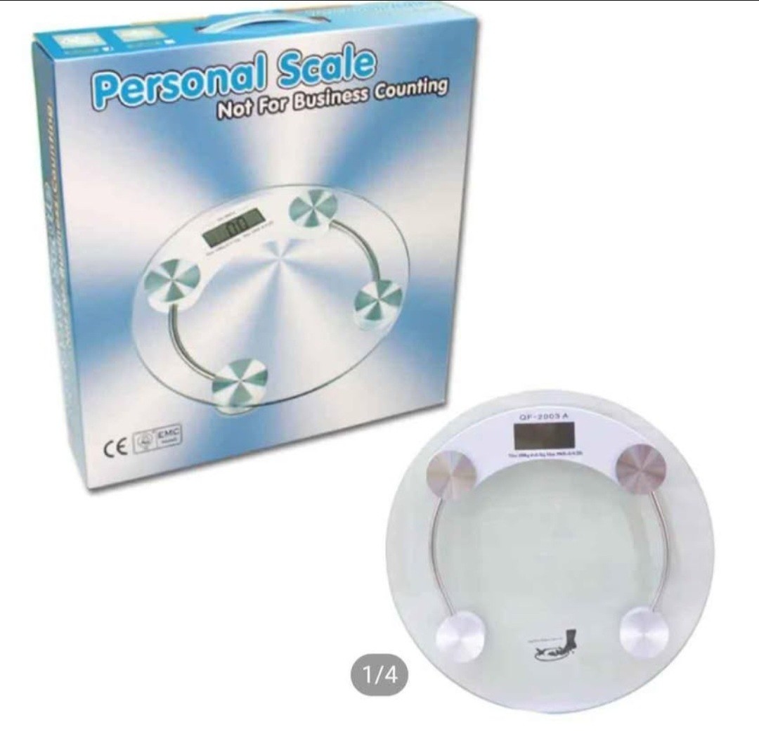 Weight Scale Upto 180 Kg Digital Personal Tempered Glass Weight Scale- Clear