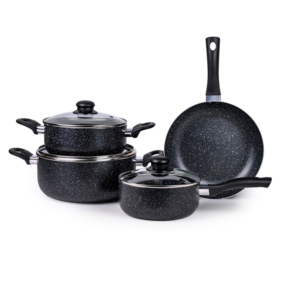 Mitshu 7pcs Marble Non-Stick Cookware Set