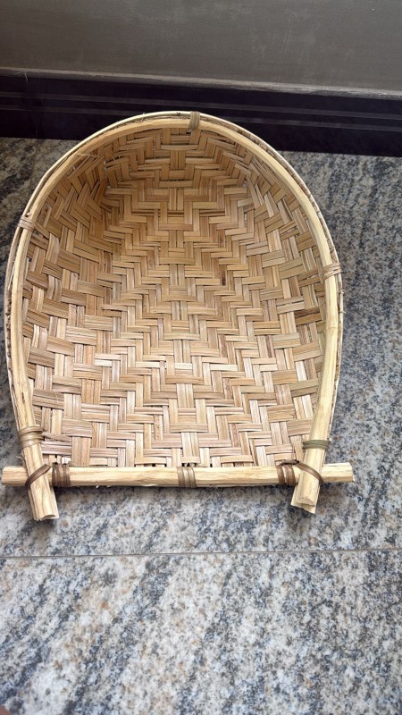 Handmade Traditional Sri Lankan Bamboo Winnowing Fan (Kulla) - 13x12 Inch