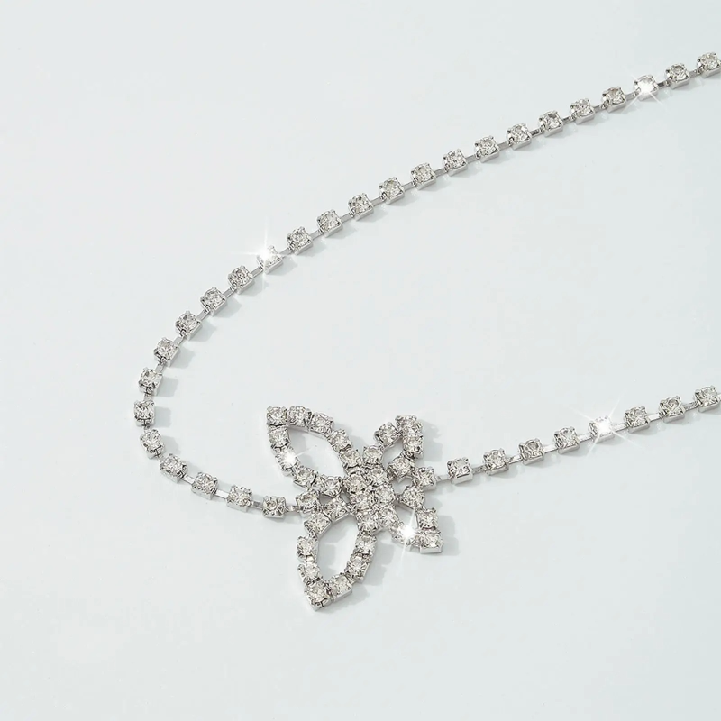 1Pair Women Adjustable Rhinestone Butterfly Shoulder Straps