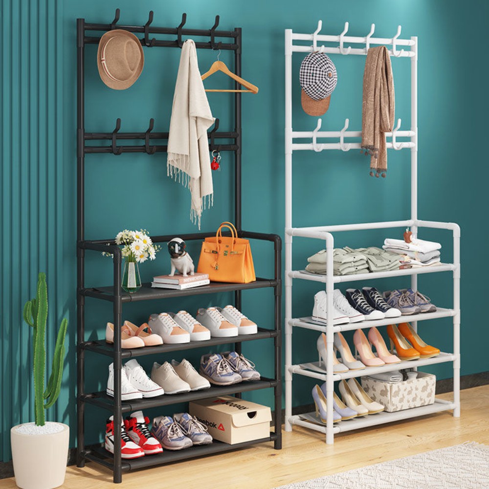 4-Layer Cloth & Shoe Rack – Multi-Tier Storage Organizer for Clothes, Shoes & Accessories