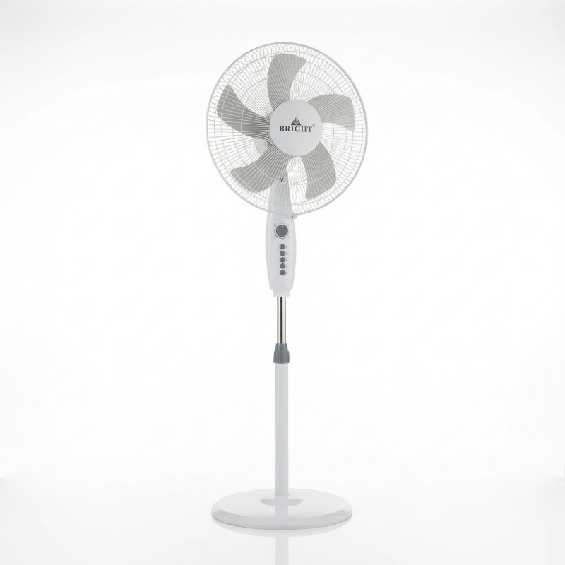 16-Inch Bright Stand Fan with 5 Blades, 4 Speed Settings & Timer - Model BR 16-14