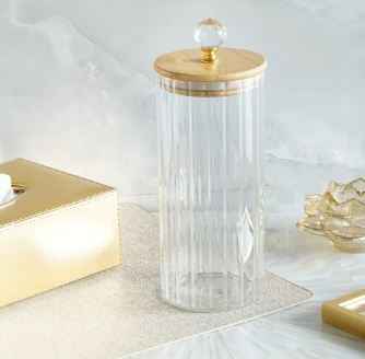 200ml Striped Storage Jar with Diamond Bead