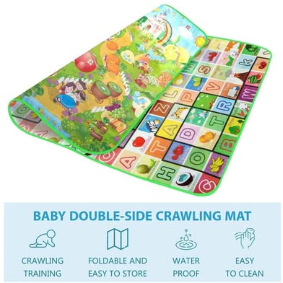 KIDS CRAWLING 2 SIDE PLAY MAT EDUCATIONAL GAME SOFT FOAM PICNIC CARPET